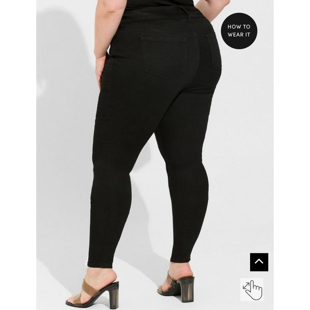 Torrid 18S Super Stretch High Rise Jeggings Black Skinny Jeans‎ Short - Picture 3 of 7